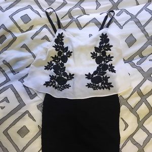 Black and white party dress, size Small